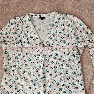 ANN TAYLOR Floral Blouse Top Sz M/L